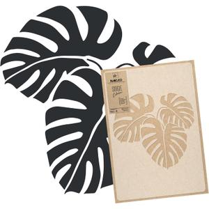 NAKLEO Reusable Plastic Wall Stencil - 43x64cm / 17" x 25" - Tropical Monstera Leaf - Large Wallpaper Pattern Painting DIY Art Craft Template - Fabric Furniture Wood Canvas