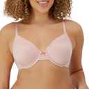 Maidenform womens Comfort Devotion T-shirt Bra, Underwire Bra, Full Coverage Bras for Women (36D, Sheer Pale Pink/Deep Mauve)