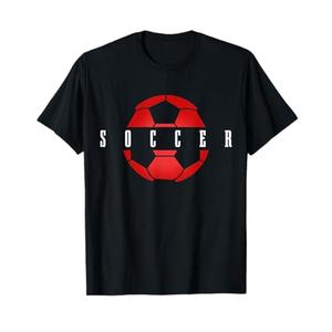 Soccer Player Ball Men Boys Girls Soccer T-Shirt (Small,Black)