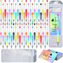 Yeaqee 150 Pieces Beadable Pens Kit 50 Pieces Colors Plastic Beaded Ballpoint Pens Bulk 50 Foil Thank You Cards with 50 Resealable Packaging Bags for School DIY Making Gift(Gradient Style)