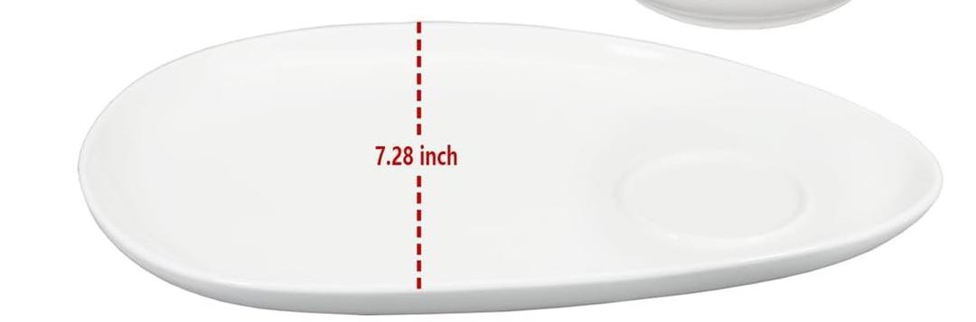 Creativity Home Soup Bowl and Sandwich Plate Combo, 10.9" Ceramic Plate - Soup/cereal bowl set for breakfast, bread, dip bowl - Microwave, dishwasher safe 1Pcs