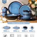 LeRatio Ceramic Dinnerware Sets for 4,16Pcs Porcelain Plates and Bowls Set