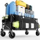 48" Extra-Large Folding Wagon Cart, 560LBS Capacity, 350L Heavy Duty Utility Cart with Brakes, All-Terrain Wheels, 600D Oxford Fabric, Foldable Design for Camping, Beach, Travel, Festival