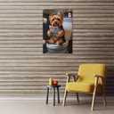 Bathroom Wall Decor Art Funny Silky Terrier Dog in Toilet Reading Newspaper Canvas Print Poster Pet Lover Gift Home Dog Theme Room Aesthetics Humorous Animal pictures 24x36inch Unframed (style-1-Unframed)