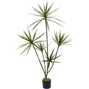 Dracaena Artificial Plant 5ft Faux Trees Indoor Faux Dracaena Tree Skinny | Floor Plant Tall Indoor Plant Tall Artificial Trees for Home Decor Indoor Office Living Room Patio Porch Decorations
