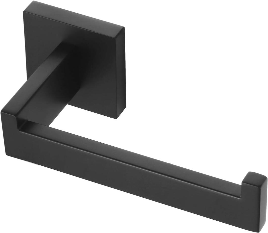KOKOSIRI Black Toilet Paper Holders Bathroom Toilet Paper Roll Holder SUS304 Stainless Steel Contemporary Wall Mounted, Matte Black, B2003BK (Without Shelf(1 Pack))