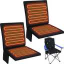 Thyle 2 Pcs Heated Seat Cushion Outdoor Bleacher Seats Sports Portable Heating Cushion 3 Mode Adjustable Heated Stadium Seat Waterproof Camping Chair Pad for Outdoor Sport, Power Bank Not Included