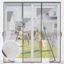 Heavy Duty Magnetic Screen Door Mesh - Hand-Free Door Net Screen with 100 Magnets, Pet & Kid Friendly, PET Fine Mesh Doors Screens Keep Bug & Mosquito Out Fit Sliding Patio French Doors Size 48" x 80"