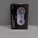 KIWITATA 2 Pack 2.4GHz Wireless Controller for SNES Original Console, Rechargeable Wireless Remote Gamepad Controller for SNES Super Entertainment System Console (Purple button)