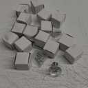 16 Pack Drawer Knobs Diamond Shaped Crystal Glass 30mm Cabinet Knobs Pull Handles (Silver)