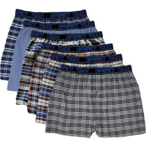 Different Touch Men's Big & Tall King Size Exposed Waistband Woven Boxer Shorts Underwear (6XL)