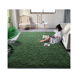 DweIke Fluffy Dark Green Rugs for Bedroom Living Room, 6x9 Large Soft Plush Shaggy Forest Hunter Green Girls Boys Kids Rug, Non-Slip and Machine Washable Carpet for Dorm Nursery Classroom Decor