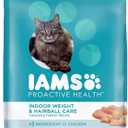 IAMS Proactive Health Indoor Weight Control & Hairball Care Adult Dry Cat Food with Chicken & Turkey, 22 lb. Bag (22 Pound (Pack of 1))