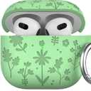 Maxjoy for AirPods 4 Case, Engraved Silicone Cute AirPod 4 Case for Women Men Protective iPod 4 Cover with Keychain Cleaning Kit for AirPod 4th Generation Cover 2024, Matcha