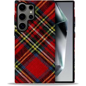 DAIZAG Case for Samsung Galaxy S24 Ultra,Military-Grade Protection Cover,Christmas Tartan PlaidFrosted