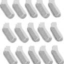 Hanes Men's Double Tough Socks, Crew and Ankle Moisturing Wicking Socks, Black & White, Multi-Packs (Gray)