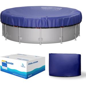 18FT Heavy Duty Pool Cover for Above Ground Pools,200 GSM Tear-Resistant Material,Windproof Secure Fit,All-Season UV Protection,Against Snow,Rain & Debris