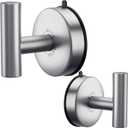 DGYB Large Suction Cup Hooks 2-Pack Brush Shower Hooks for Inside Shower Window Glass Door Wall 304 Stainless Steel Towel Hooks for Bathrooms Hanging Robe Looafh Wreath Hook