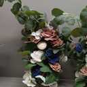 Ling's moment 17.5" Tall Standing Artificial Flowers Arrangements 4 pcs Wedding Aisle Runner Chair Decorations Dusty Rose Navy Centerpieces for Ceremony Reception Rose Floral Party Outdoor