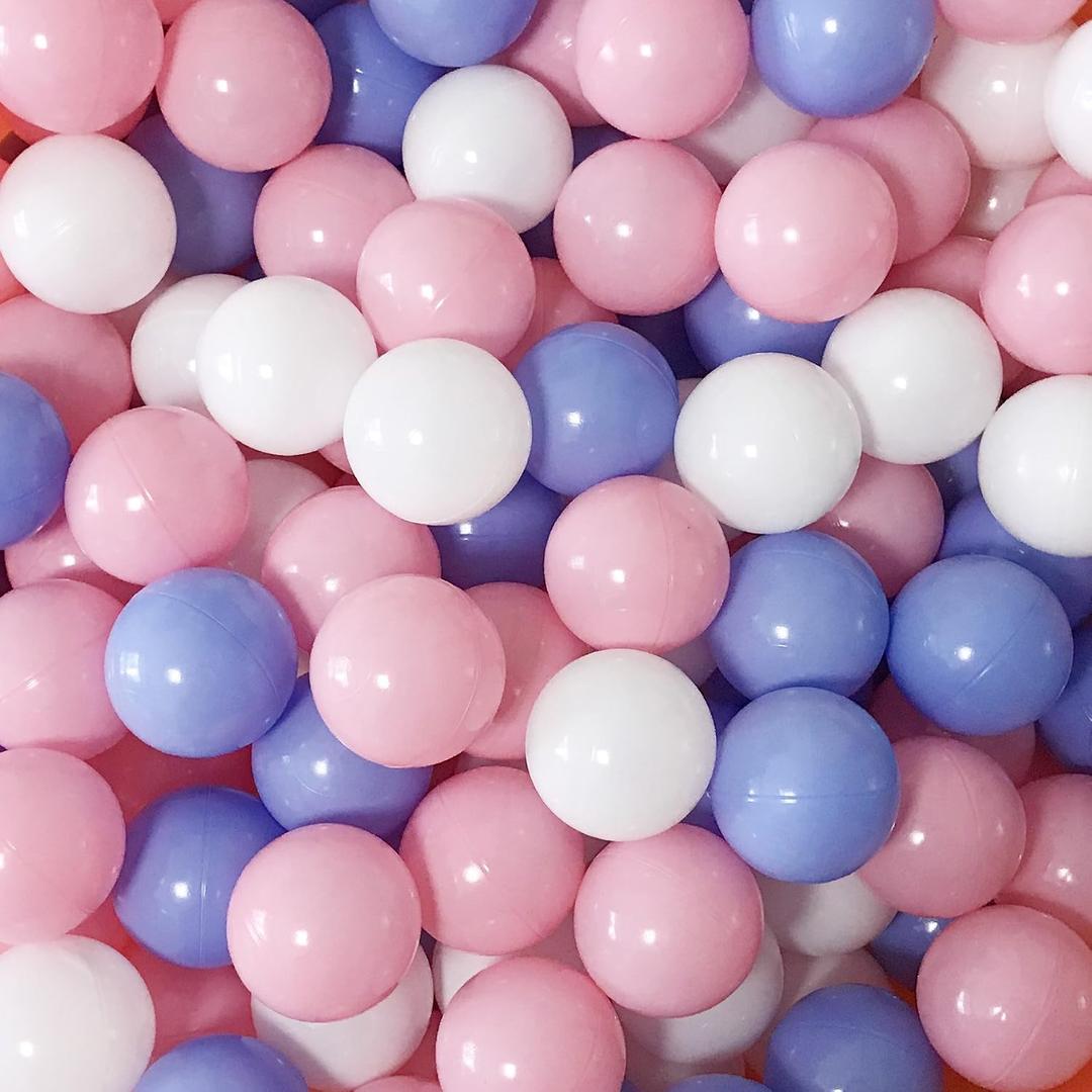 MoonxHome Ball Pit Balls for Toddlers, BPA Free Crush Proof Plastic Toy Balls for Ball Pit, Children's Pool Water Toys, Macaron Ocean Balls for Play Tent 2.15 Inch Pack of 200