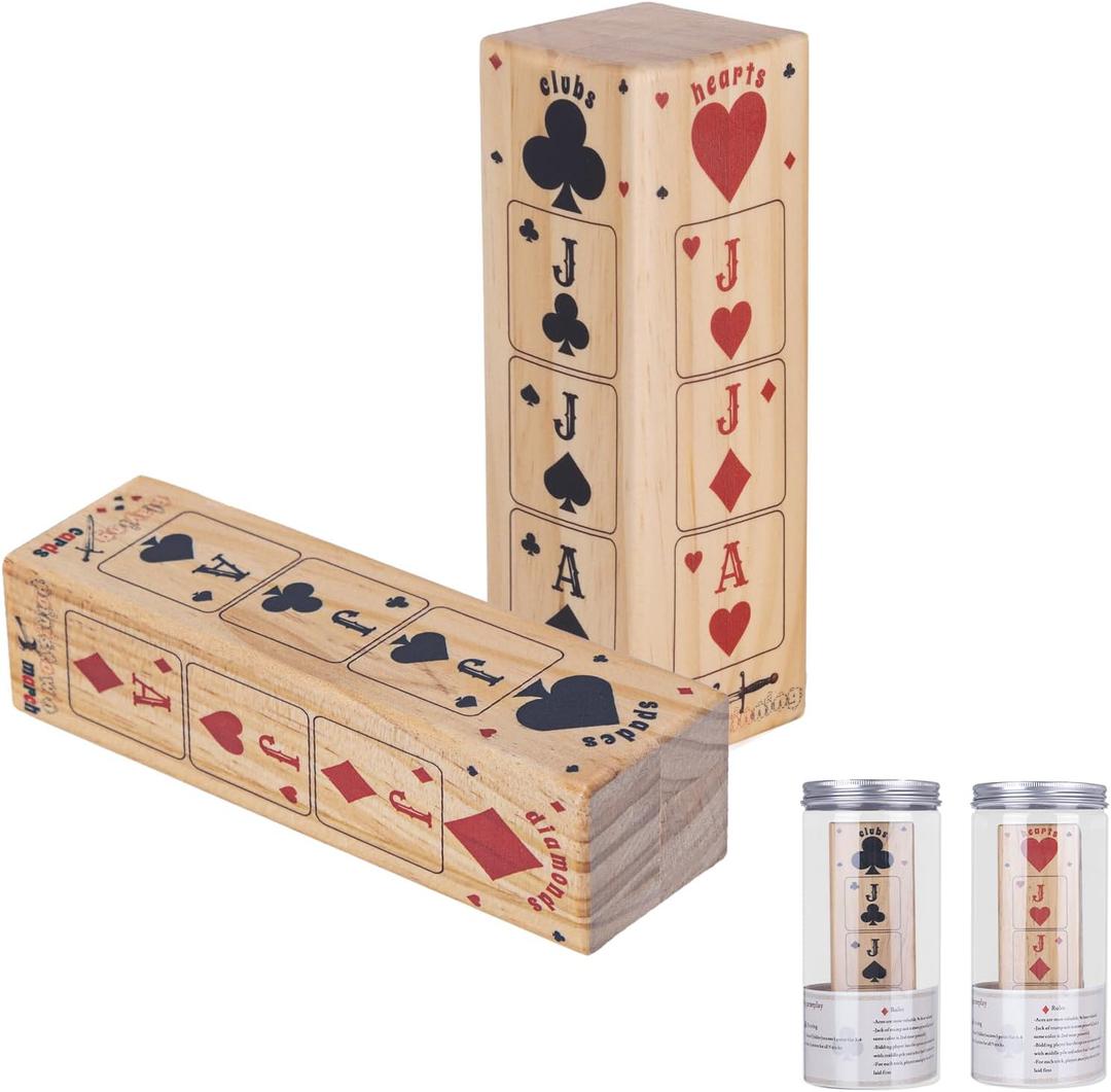 Wooden Trump Marker Cubic Column Set of 2,Trump Indicator, Clear Large Size Euchre Cubic Column, Great Tools for Euchre Pinochele Playing Cards