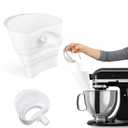 Silicone Flour Funnel for KitchenAid Mixer, Foldable Flour Funnel Chute with Hanging Hole. Baking Gadgets Accessories. Dishwasher Safe. White