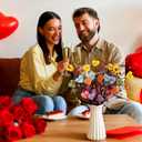 6 Pcs Conversation Heart Candy Picks Decorations Valentines Day Gifts Candy Heart Berry for Tree Vase Artificial Valentines Fake Flowers Wedding Anniversary Home Office Desk Table Decor