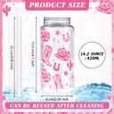 Qinyoung 24 Pcs Western Cowgirl Cowboy Plastic Tumbler 14.2 oz Cowgirl Party Favors Reusable Cups with Lids and Straws Decoration Iced Coffee Cup My First Rodeo Decorations(Classic Style,Rose Red)