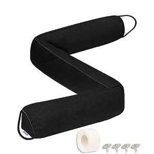 TORRAMI Under Door Draft Stoppers 38 Inch, Heavy Triangle Stop Draft Block Cold Air/ Wind/ Breeze Noise Blocker Door Sweeps Weather Stripping Bottom Seal Black