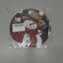 Round Metal Sign Snowman Festive Tin Art Farmhouse Wall Decor for Home Cafe Bar Office 12 * 12inch