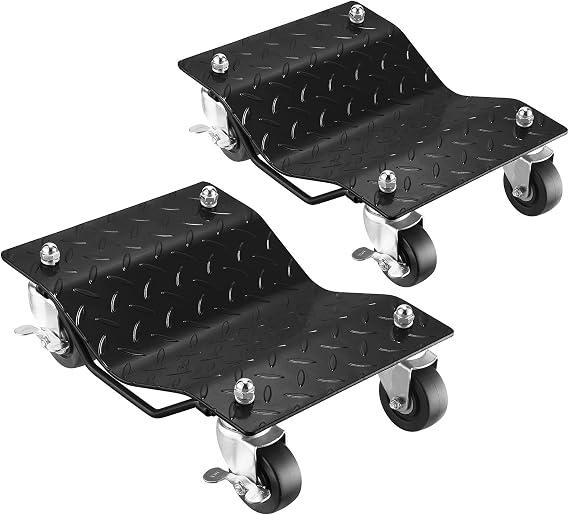 Car Wheel Dolly Set of 2-16x12” Heavy Duty Antiskid Car Dolly Tire Skates with 3000lb Capacity - 360 Degree Rotatable Wheel Dollies for Cars, Trucks, Trailers, Motorcycles or Boats by Pentagon Tools