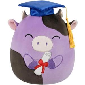 Squishmallows 2025 Original 8-Inch Graduation Squad Plush - Collectible Soft & Squishy Mini Stuffed Animal Toy - Add to Your Squad - Gift for Kids, Girls & Boys (Alexie Cow)