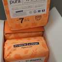 Pura Size 7 Eco-Friendly Diapers (33+lbs) Hypoallergenic, TCF, Soft Organic Cotton, Sustainable, up to 12 Hours Leak Protection, Allergy UK, Recyclable Paper Packaging, 6 Packs of 17 (102 Diapers)