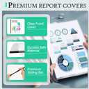 42 Pack Report Covers, COIDEA Report Covers with Sliding Bar, Presentation Folders for A4 and Letter Size Paper, Clear Report Covers Binder Bulk for School Business, 70 Sheet Capacity