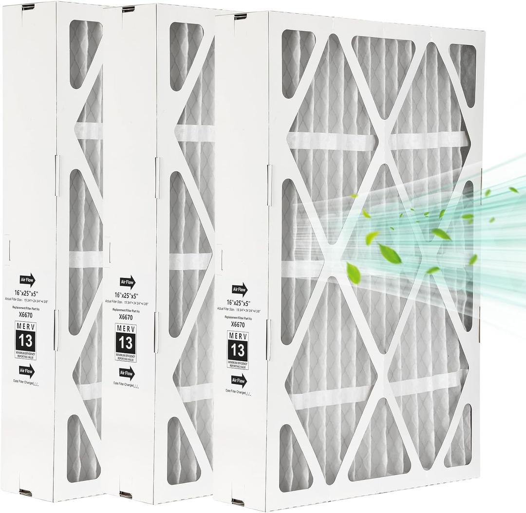 3 Packs,Upgrade X6670 Merv 13 16x 25x 5 Expandable Furnace Filter Compatible with Lennox X6670, HCF16-11,HCF16-10,HCC16-28 and Honeywell FC100A1029