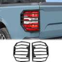 Aunginsy Tail Light Lamp Guard Cover Compatible with Ford Maverick 20222025 Exterior Accessories, Car Back Taillight Grilles Guard Protective Net Frame Carbon Steel Rear Headlight Trim Cover, Black