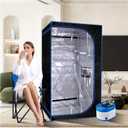 ZONEMEL Full Size Portable Steam Sauna Kit, Personal Full Body Sauna Spa for Home Relaxation, 4 Liters 1500 Watt Steamer, Remote Control, Timer, Foldable Chair