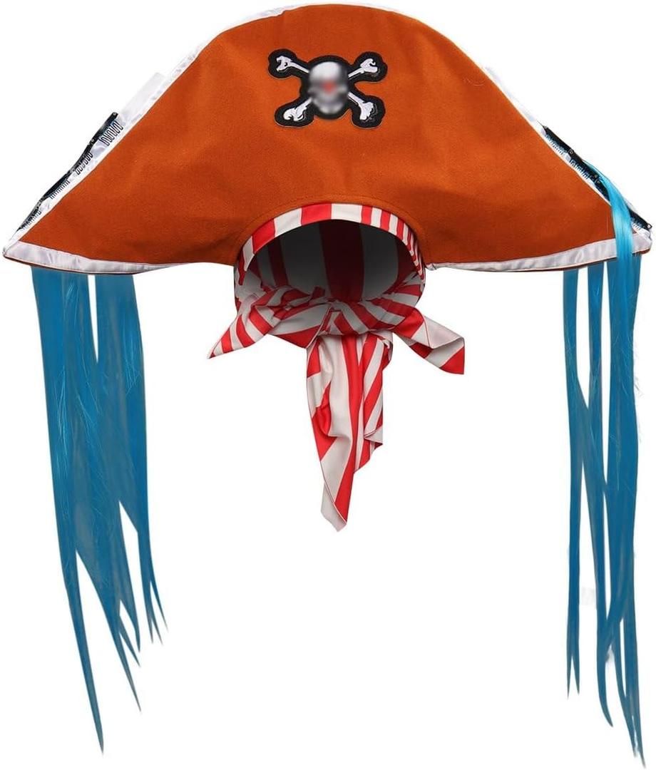 Taiture Adult Buggy Hat Cosplay Costume Men Buggy Skull Pirate Hat Headwear