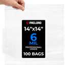 14" x 14" Large Reclosable Plastic Zip Bags, 100 Count