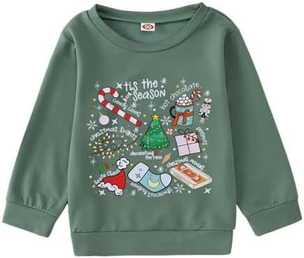 CM C&M WODRO Toddler Kid Christmas Sweatshirt Boy Girl Tis The Season Shirt Cute Xmas Graphic Pullover Top Holiday Outfit Size 80