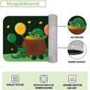 St. Patricks Day Rug Welcome Door mat 17x29 inch, Green Clover Lucky Door Mat for Front Door, Non-Slip Low Profile Indoor Outdoor Entryway Mat, Holiday Seasonal Home Decor (V3)