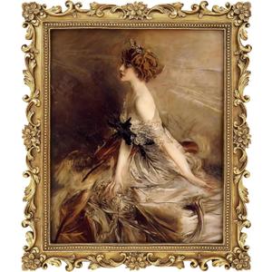 Gold 8x10 Picture Frame Vintage Antique Baroque for Wall or Tabletop Display, Ornate Gothic Victorian Frames Matted to 5x7 Photo