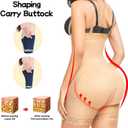 QFE Shapewear for Women Tummy Control Adjustable Detachable Strap Body Shaper Butt Lifter Bodysuit Waist Shaping Hip (Beige, XL)