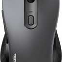 TECKNET Bluetooth Mouse, [ USB + BT1 + BT2 ] Wireless Mouse for Laptop, Silent Click, Full-Size, 4800 DPI Computer Mice Wireless, Dual Mode for Laptop, Computer, iPad, MacBook (Light Grey)