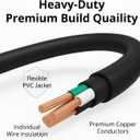 Kado 3 Prong AC Power Cable 1.5m, 5 Feet 125 Volts 10 Amps Power Cord for Electronics, Dekstop PC, TV, Computer, Printer, Radio, Monitor, Sceptre, Samsung, Dell, Panasonic, Vizio, LG, Asus