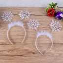 Amosfun Christmas Headband 6pcs Christmas Decorative Headband Adorable Hair Bands Cute Snowflake Hair Hoops Snowflake Headdress Birthday Favors Halloween Costumes