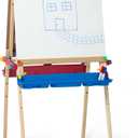 Melissa & Doug Deluxe Wooden Art Easel for Kids with Dry-Erase Board, Chalkboard & Drawing Paper Roller, Folding Double-Sided Toddler Easel, Preschool Learning Toys for Girls & Boys Ages 3+