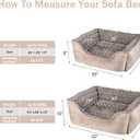 JOEJOY Rectangle Dog Bed for Large Medium Small Dogs - Washable Orthopedic Sofa Bed, Soft Breathable Puppy & Pet Cuddler, Durable Calming Dog Bed with Anti-Slip Bottom, Multiple Sizes, Beige