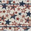 Artoid Mode America Stars Memorial Day Runner Rug, 4th of July Patriotic Home Decor Low-Profile Non-Slip Washable Area Rug for Entryway Bedroom Kitchen Laundry Room Indoor 2x6 Feet