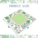 FYSUIMU Chinoiserie Coconut Tree Mahjong Mat with Carrying Bag 31.5" x 31.5" Pink Green Pavilion Floral Table Mat Noise Reduction Non-Slip Game Table Cover for Spring Summer Card Board Tile Games
